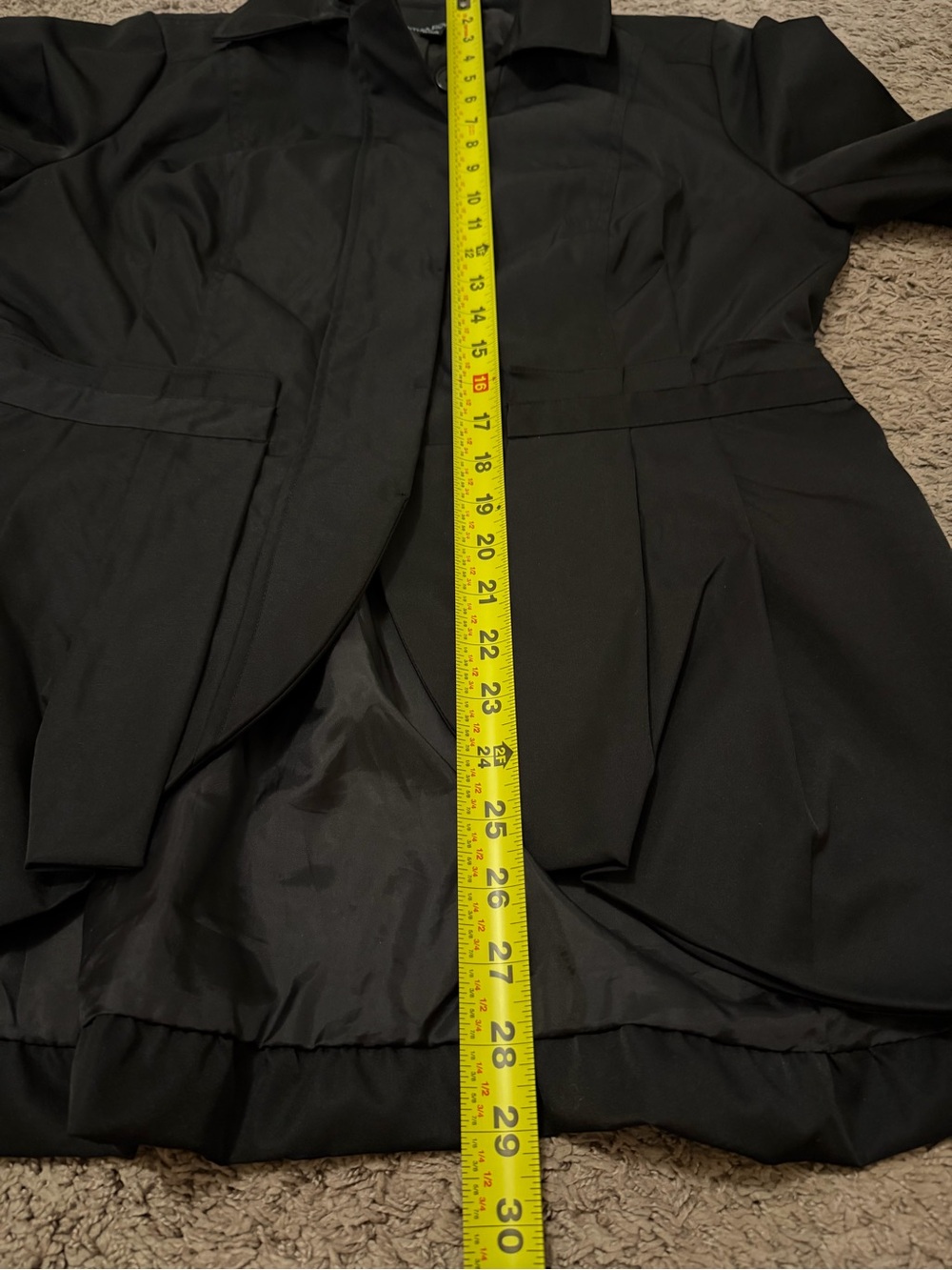 Cynthia Rowley Y2K Style Black Pleated Peplum Jacket Corporate Goth Coat L - Picture 8 of 10